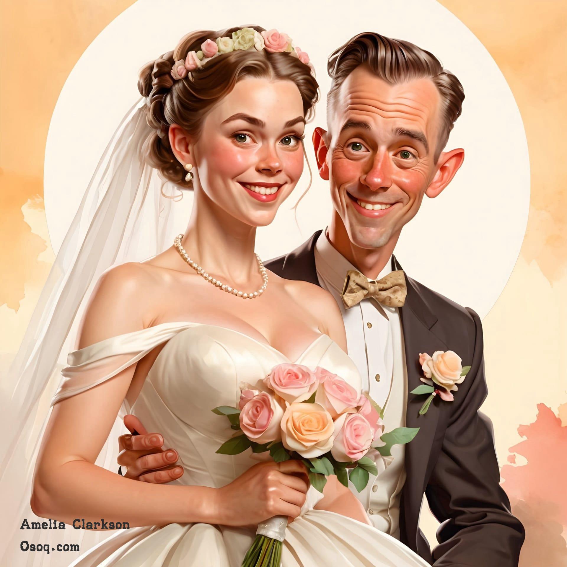 Wedding caricature online 08