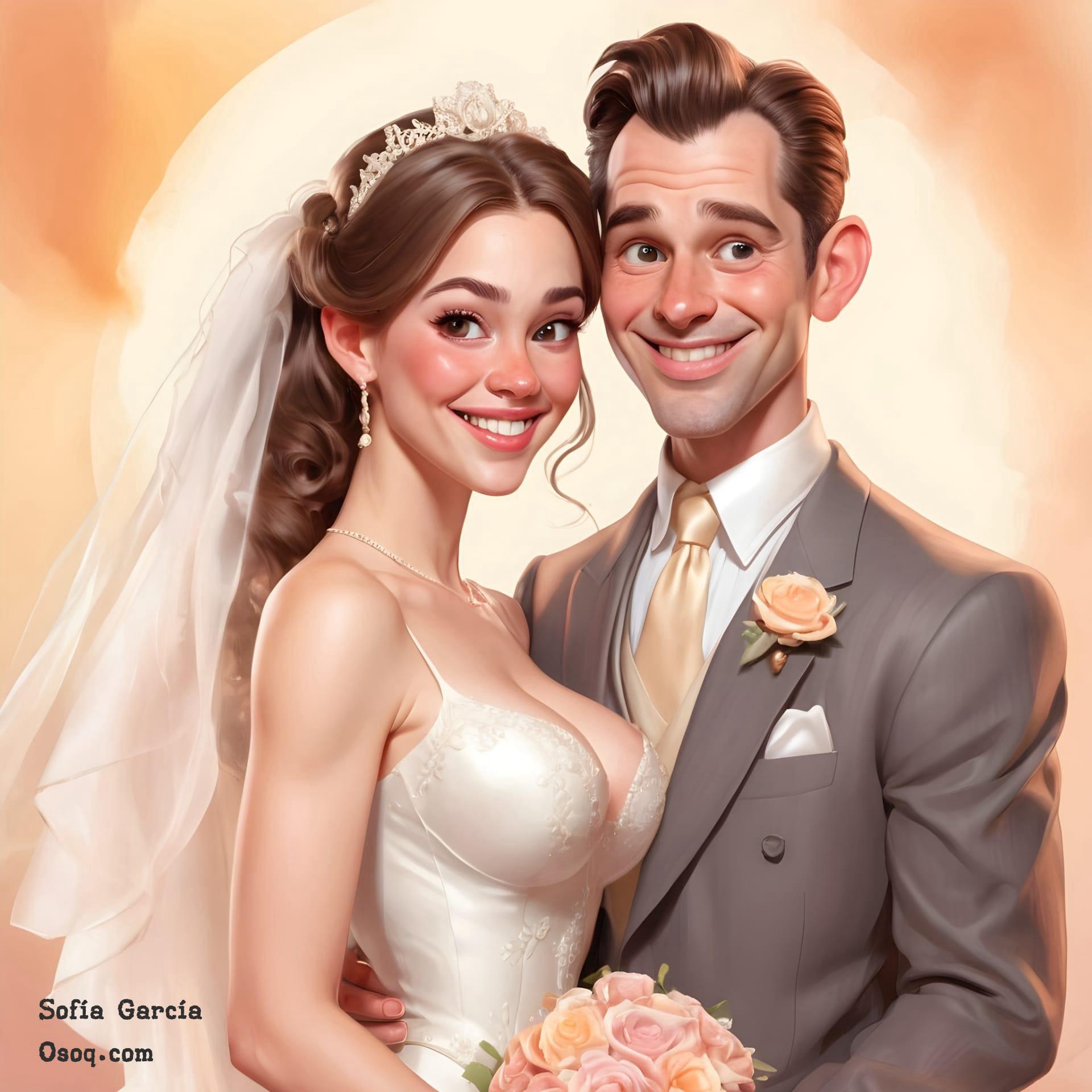 Wedding cartoon drawing 13