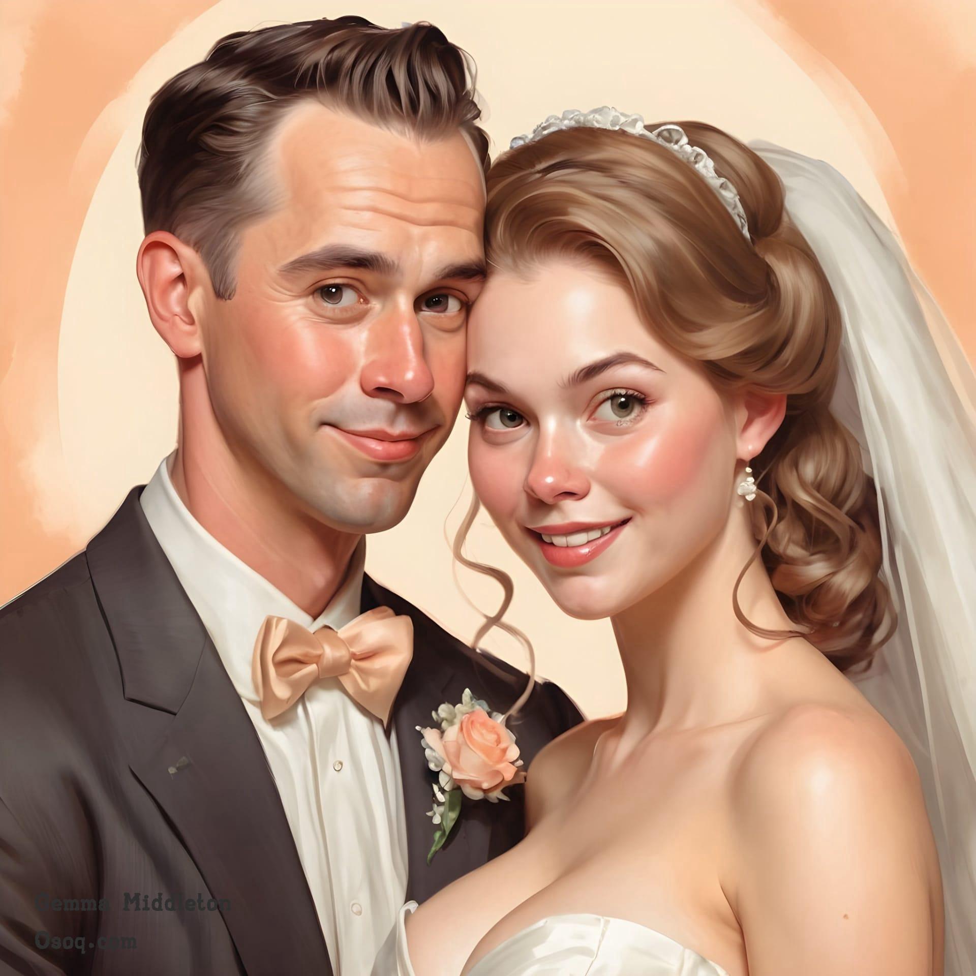 Wedding cartoon drawing 16