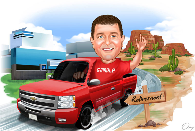 Custom Retirement Caricature