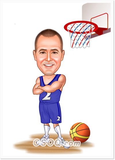 caricature basketball player