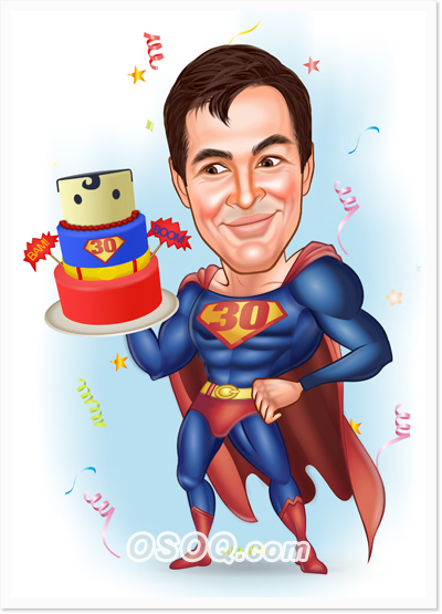 Superman Birthday Caricatures