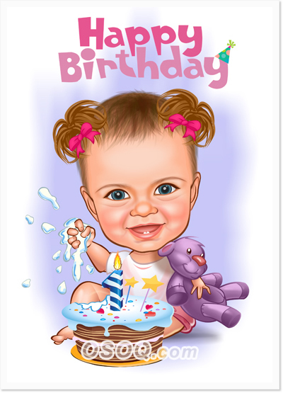 Baby Birthday Caricatures