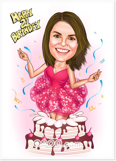 Birthday Cake Caricature