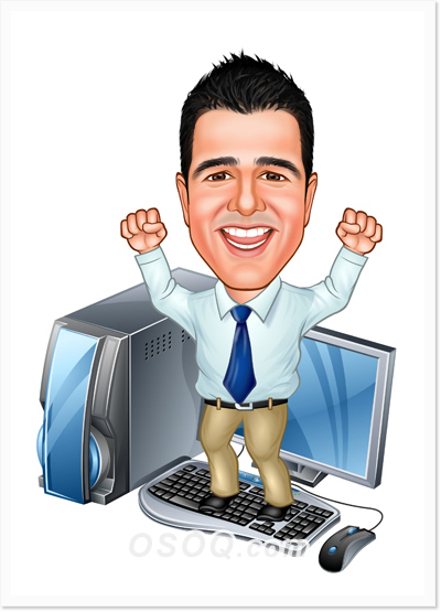 Computer Expert Caricature