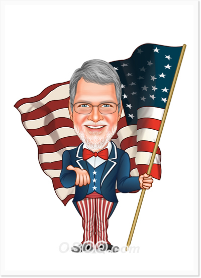July 4th Caricature