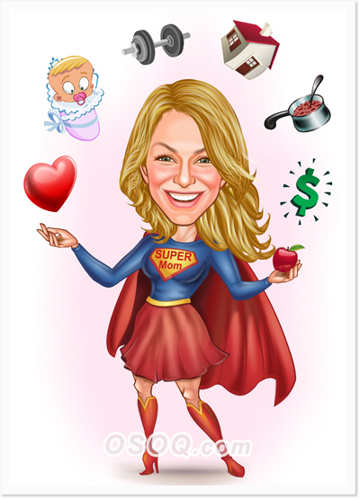 Super Mother Caricature