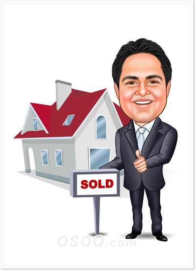 Real Estate Agent Caricature