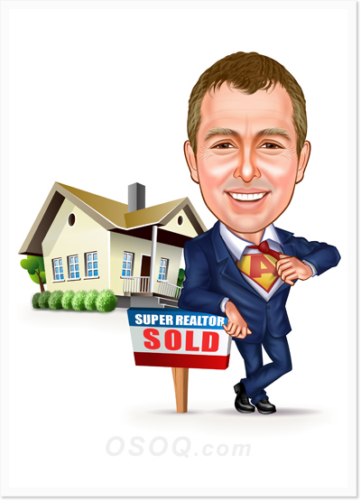 House Realtor Caricature