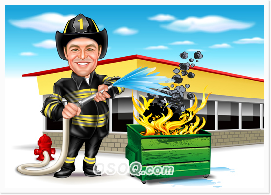 Fireman Caricature