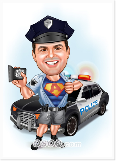 Policeman Caricature
