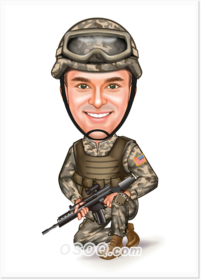 Military Scout Caricature