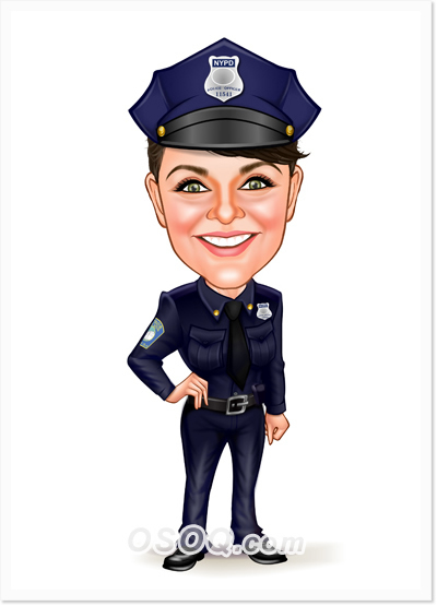 Policewoman Caricature