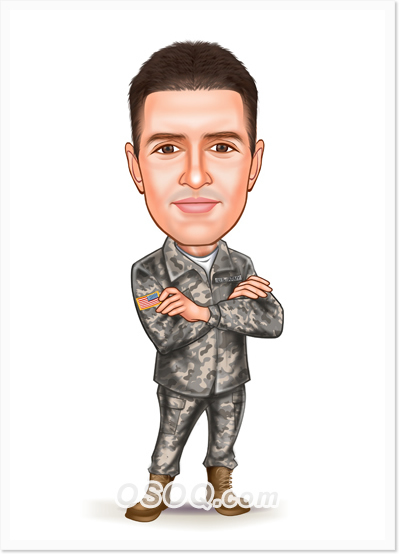 Military Warrior Caricature