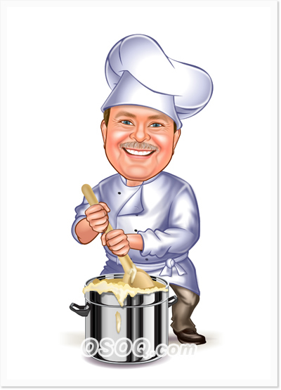 Restaurant Kitchen Master Caricatures