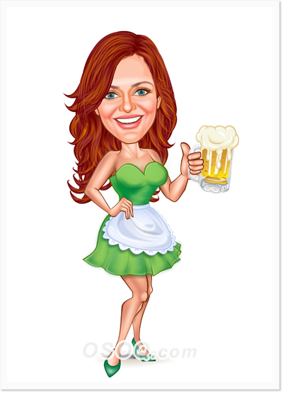 Bar Waitress Caricature