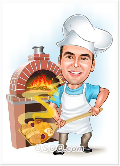 Restaurant Baker Caricatures