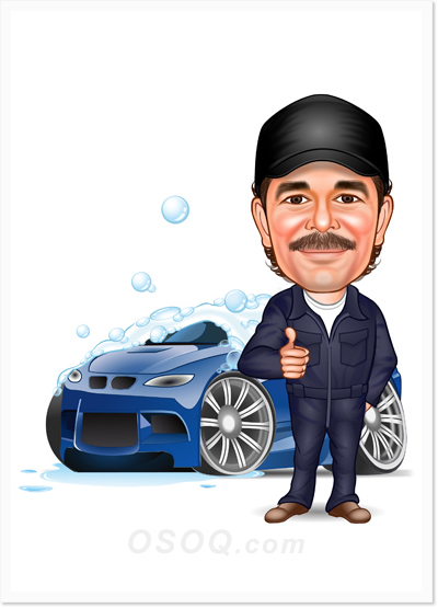 Car Mechanic Caricatures