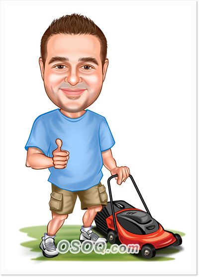 Gardener Weeder Caricatures