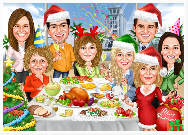 Christmas Group Caricatures Osoq Com