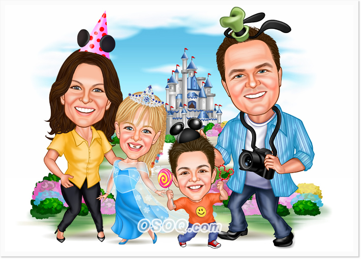 Family Group Caricatures
