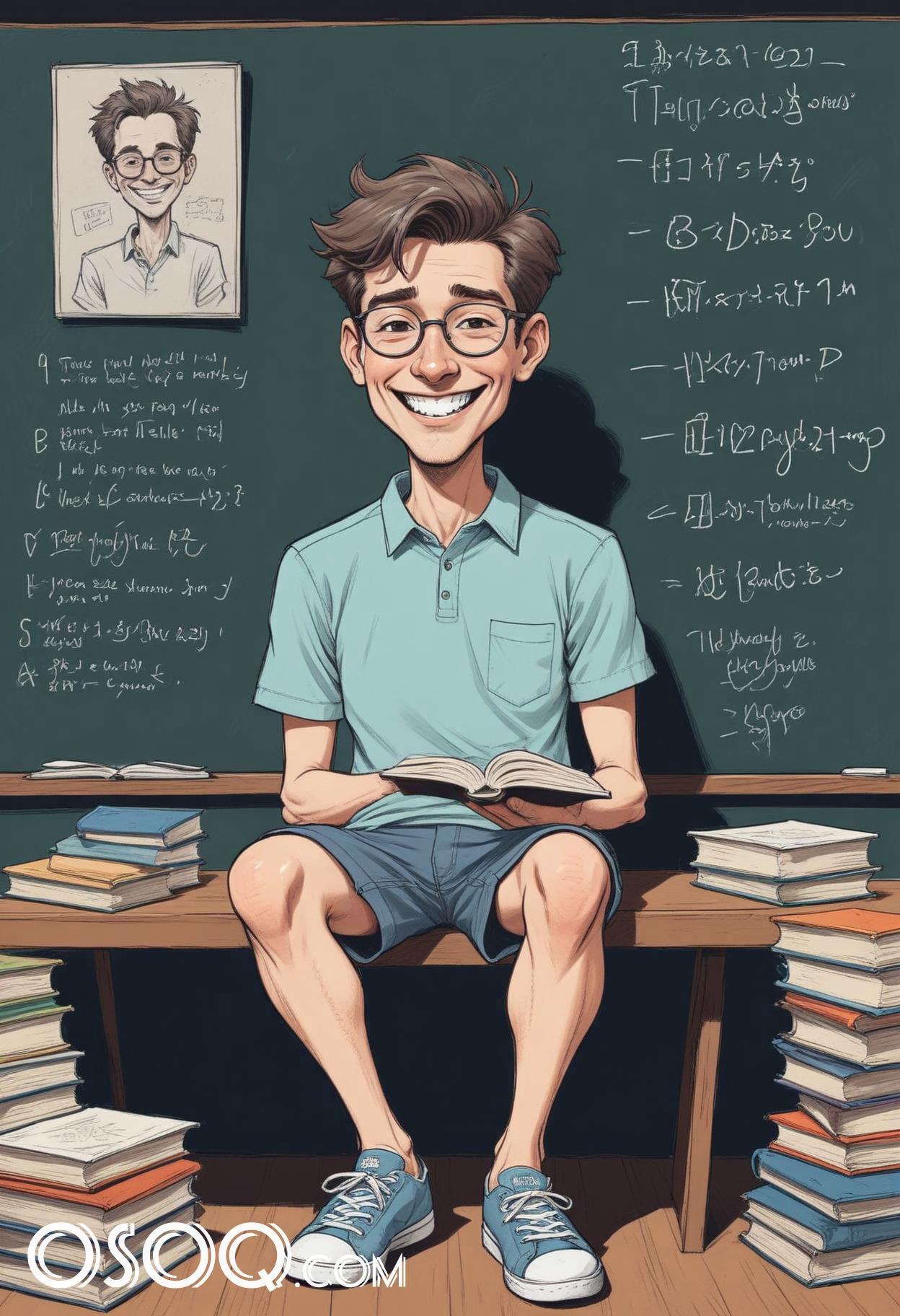 Teacher caricature cartoon clip art drawing 10