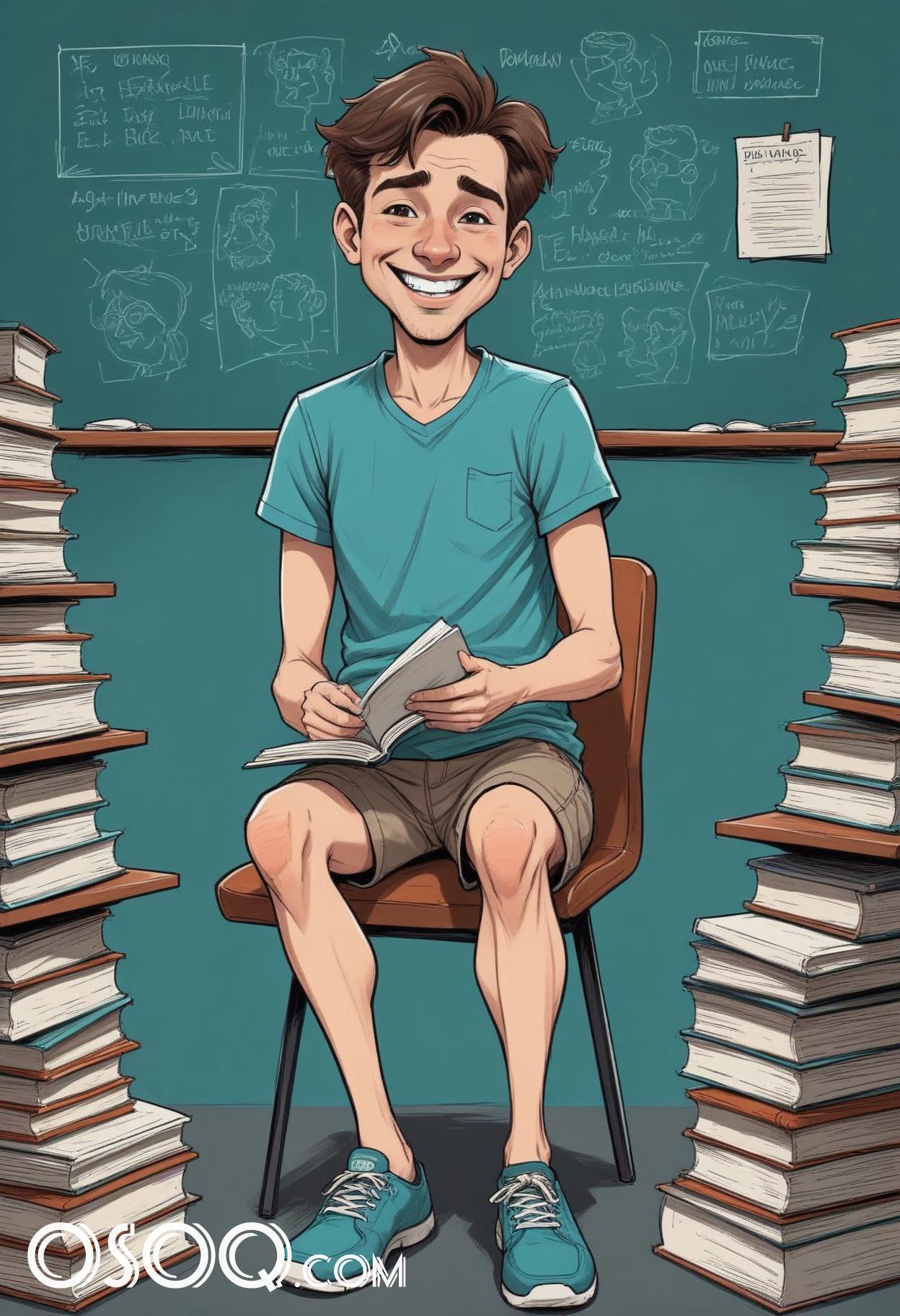 Teacher caricature cartoon clip art drawing 16