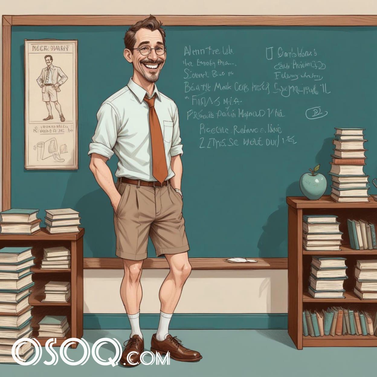 Teacher caricature cartoon clip art drawing 20