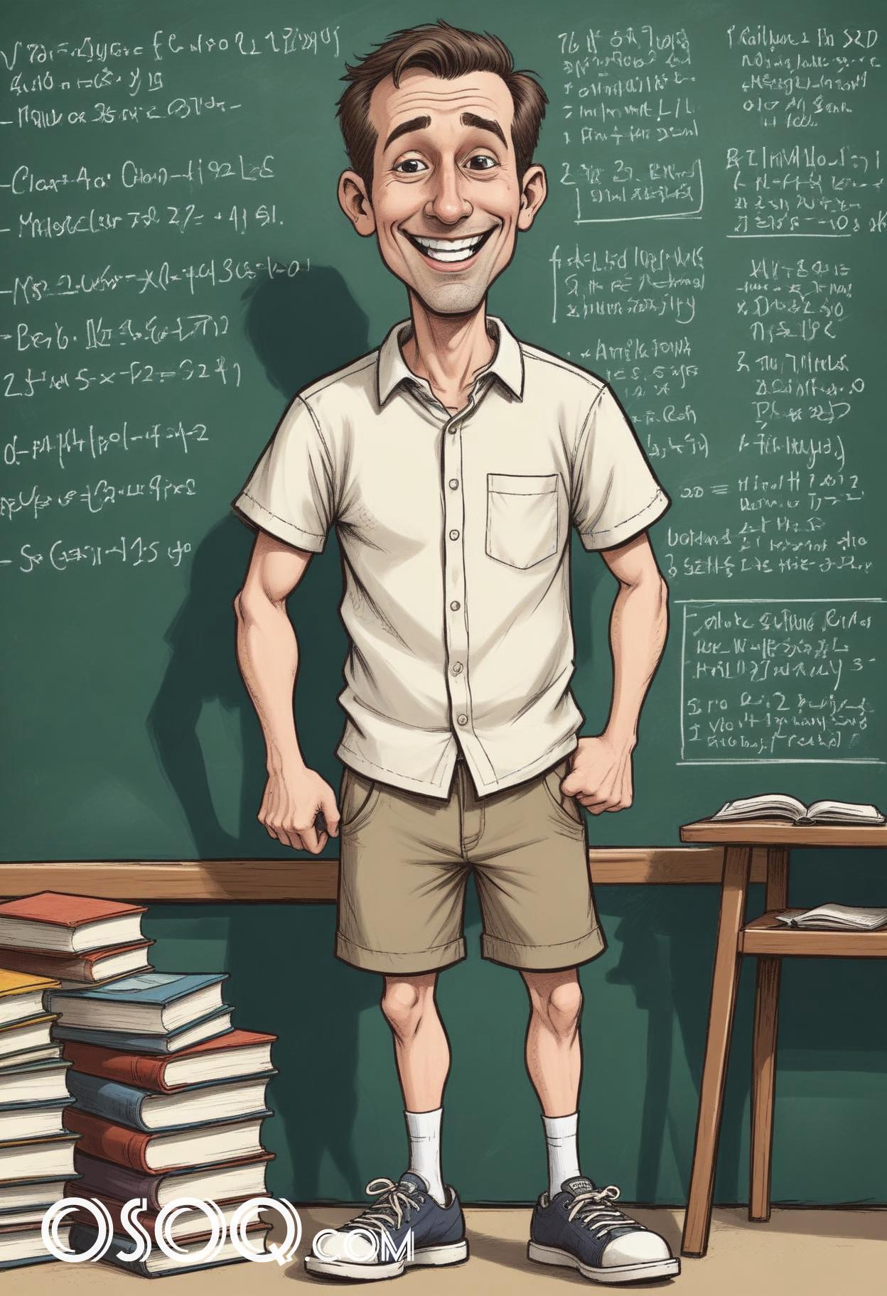 Beautiful teacher cartoon caricature drawing 11