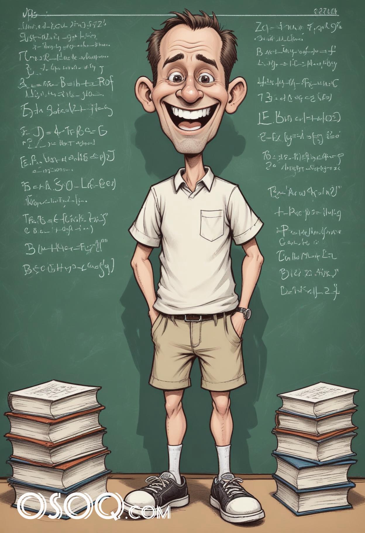 Beautiful teacher cartoon caricature drawing 12