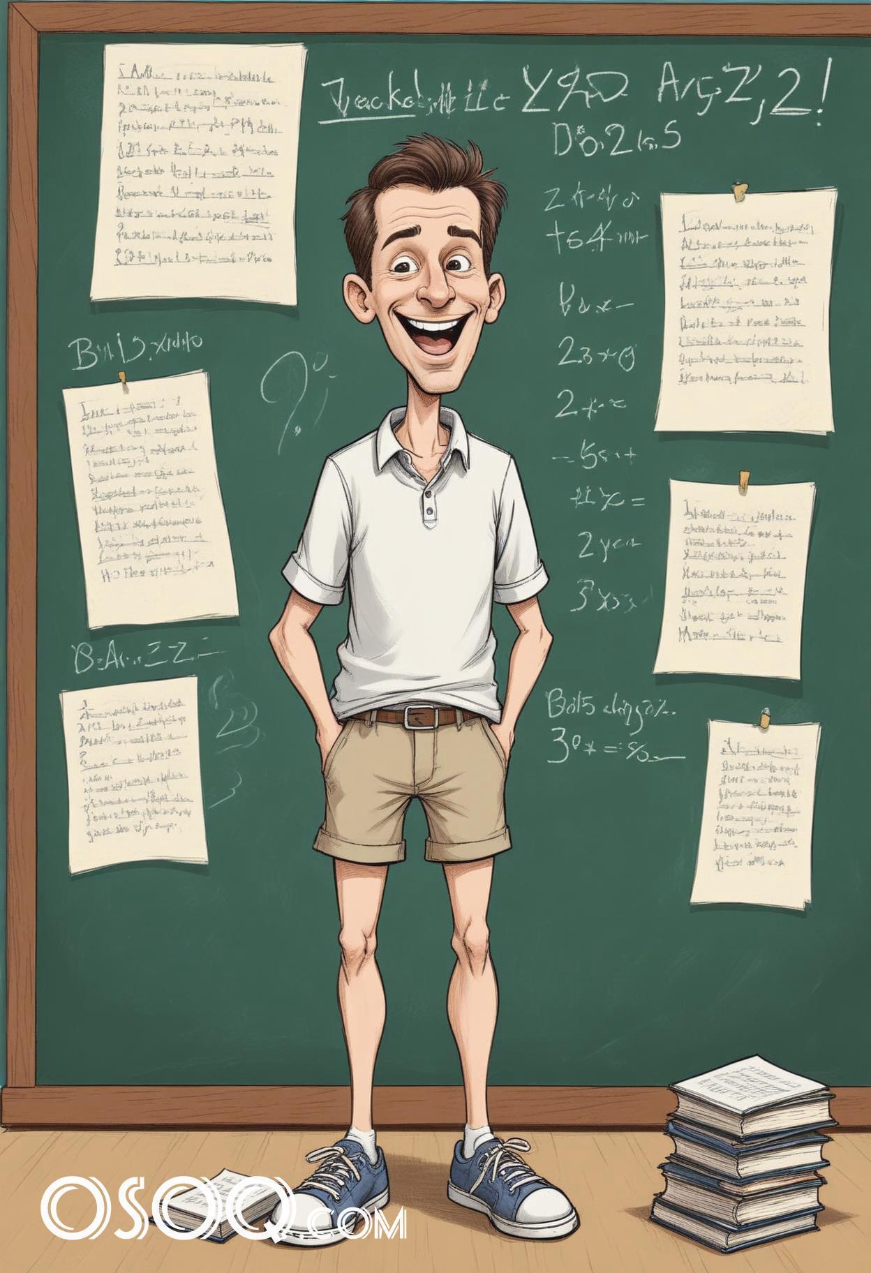 Beautiful teacher cartoon caricature drawing 13