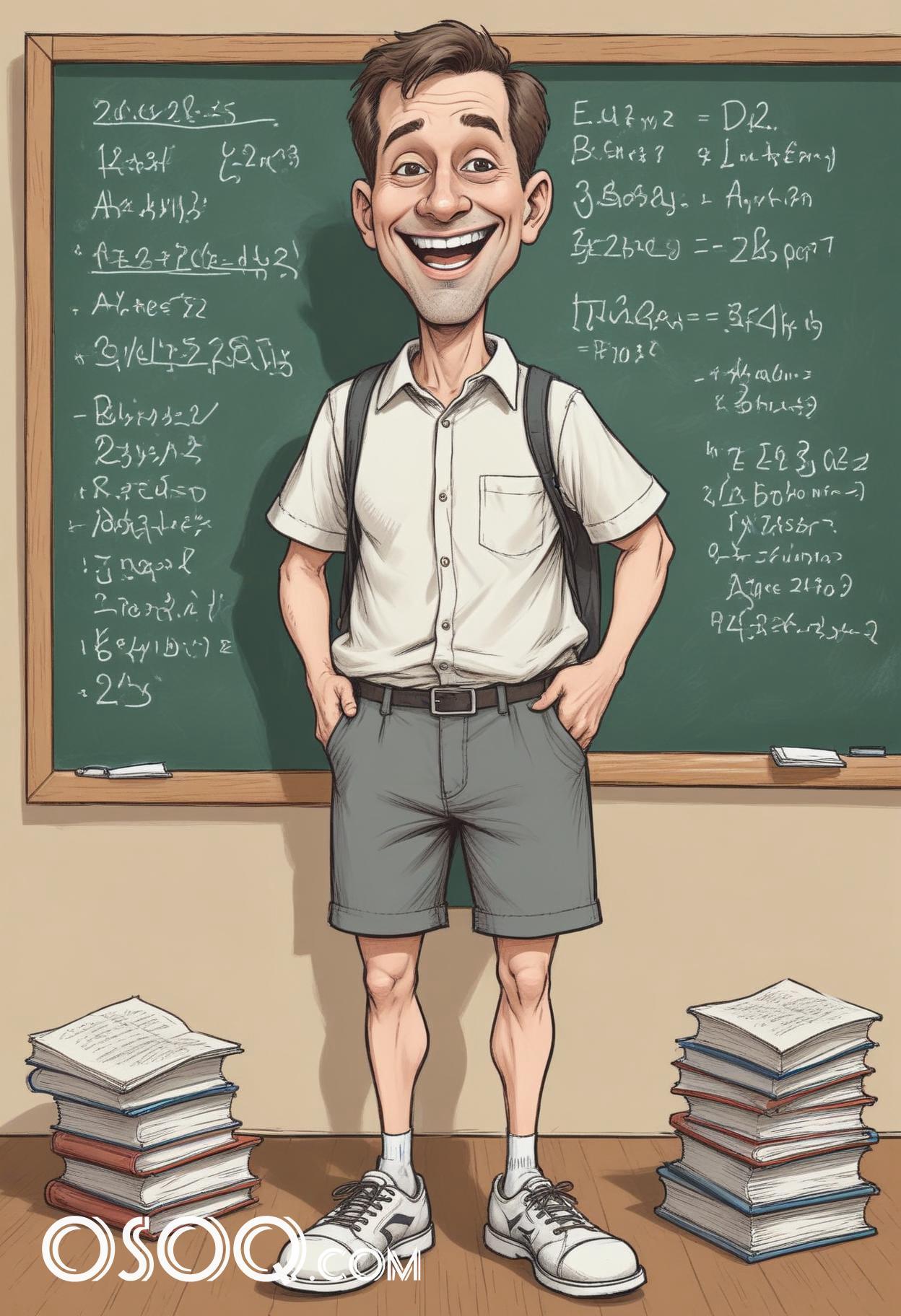 Beautiful teacher cartoon caricature drawing 14