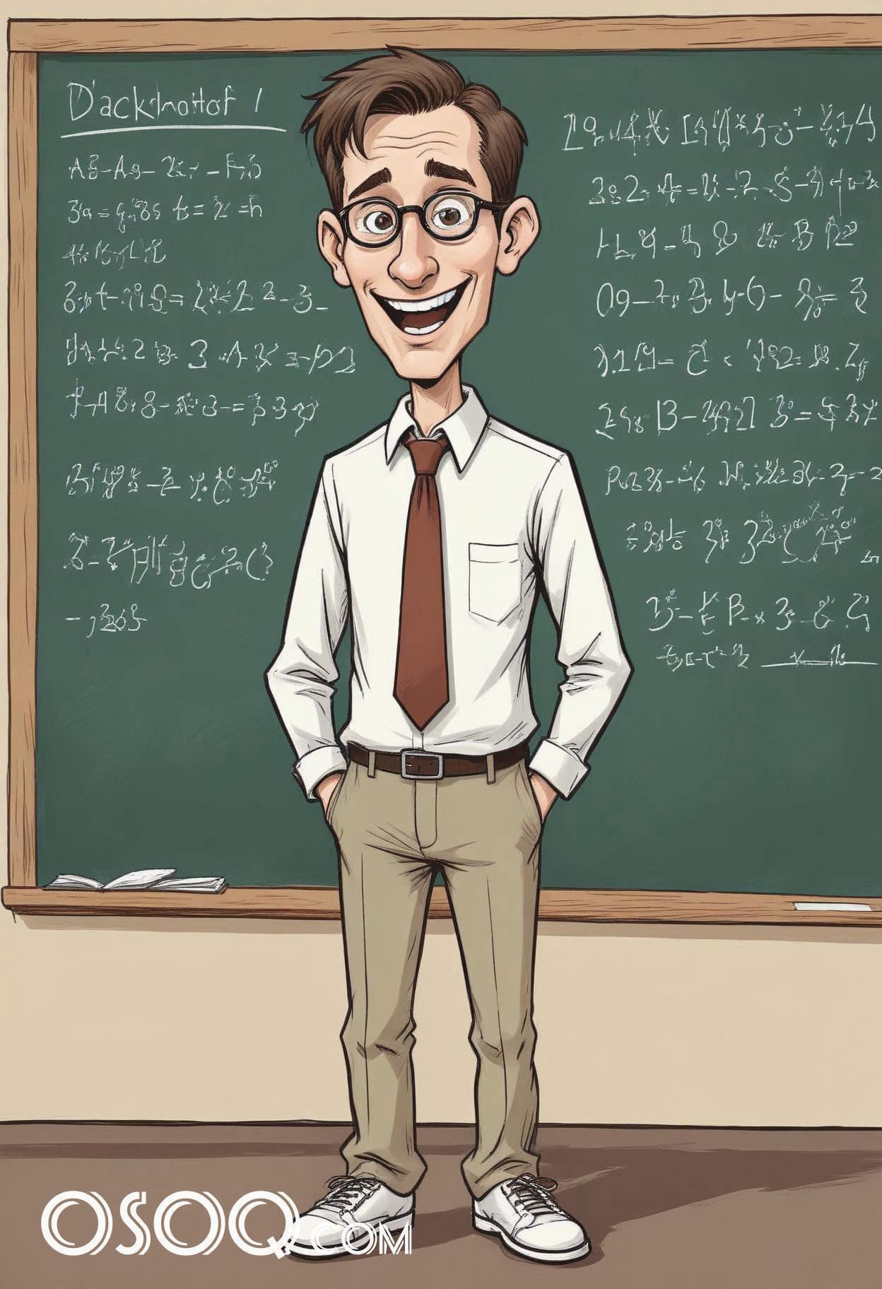 Beautiful teacher cartoon caricature drawing 16