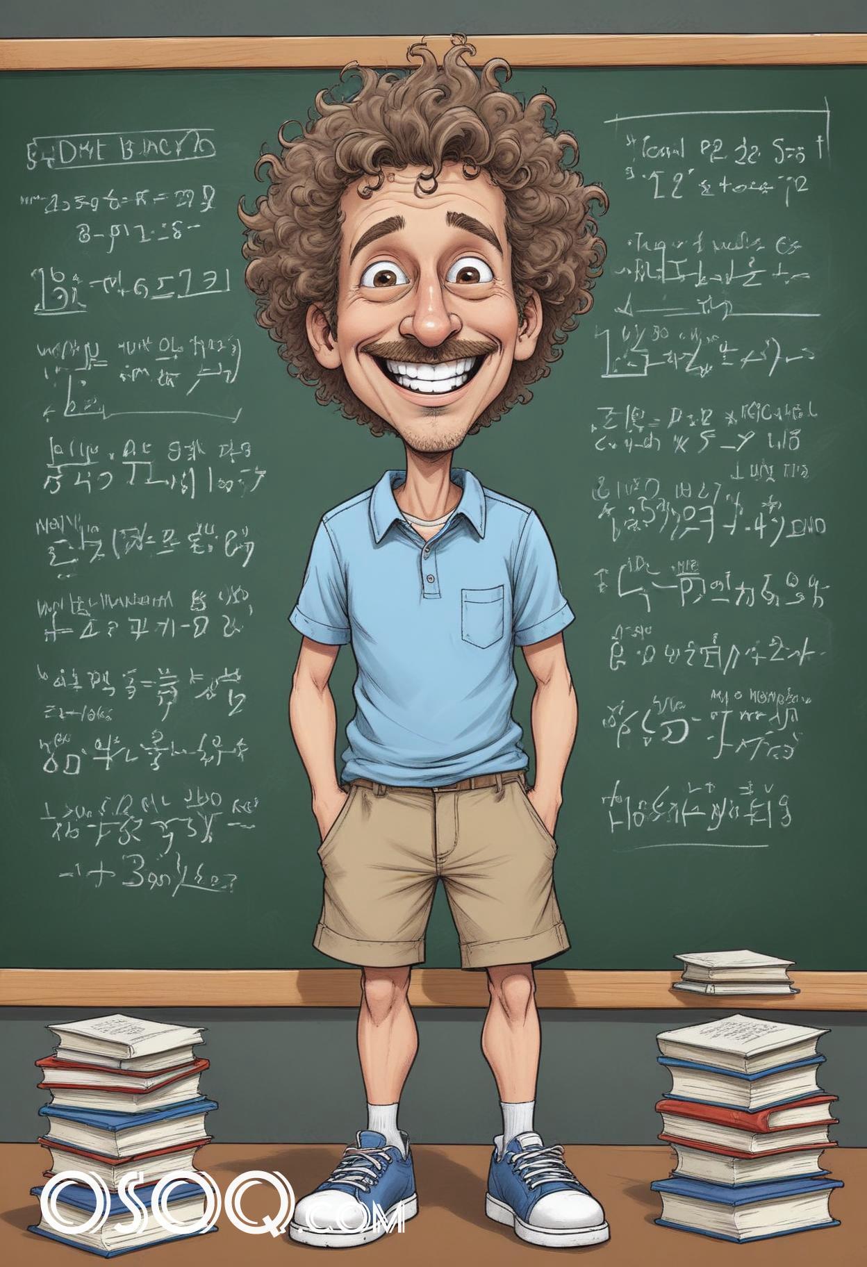 Beautiful teacher cartoon caricature drawing 18