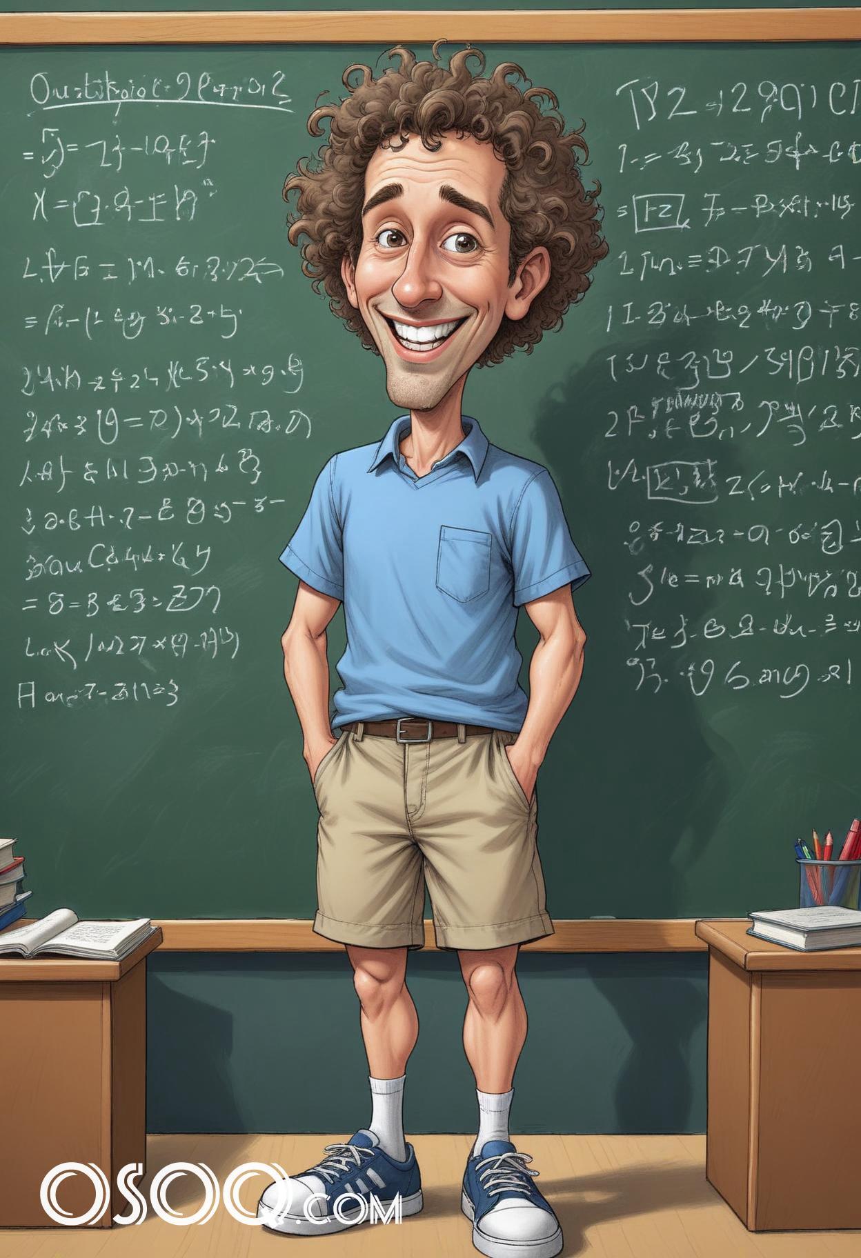 Beautiful teacher cartoon caricature drawing 19