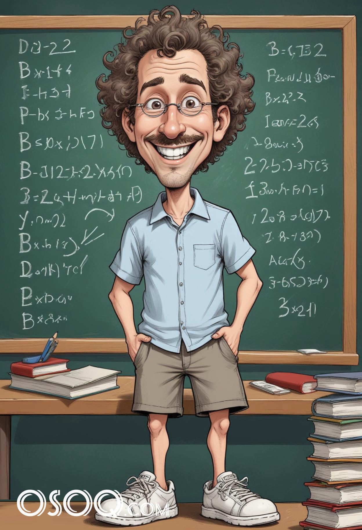 Beautiful teacher cartoon caricature drawing 20