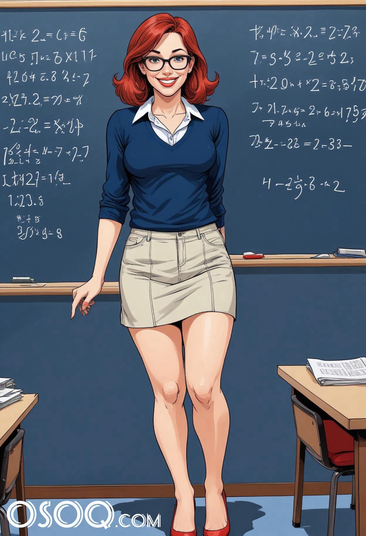 Beautiful teacher cartoon 02