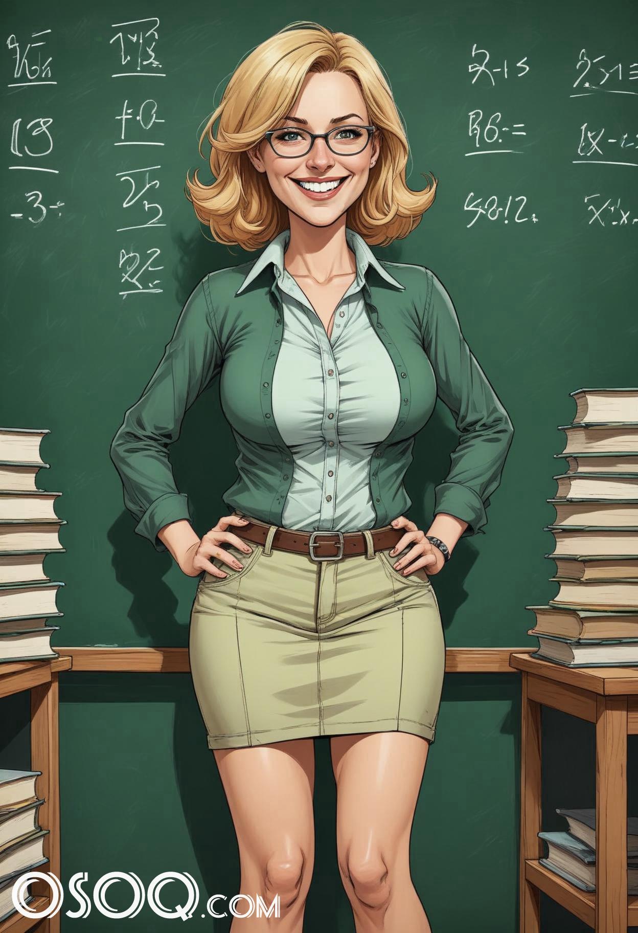 Beautiful teacher cartoon 06