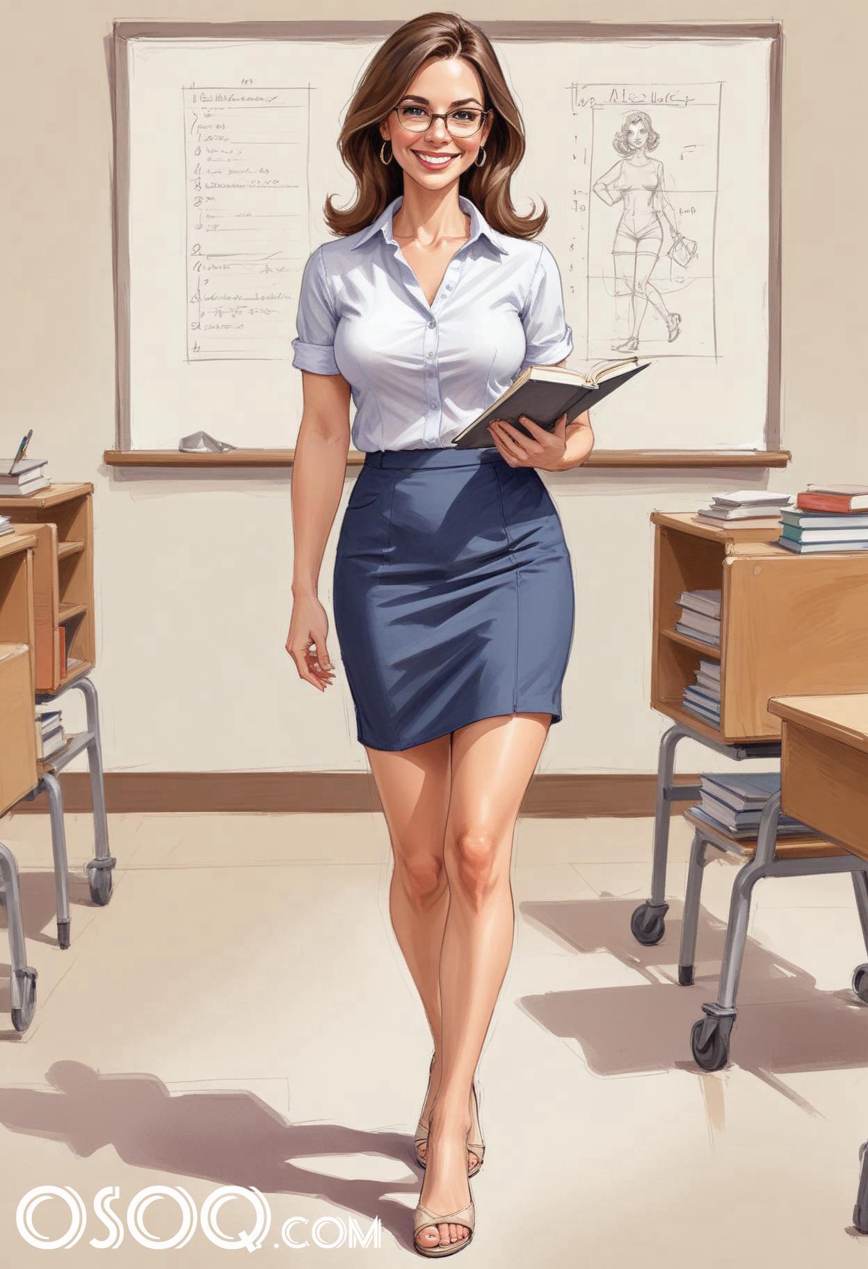 Beautiful teacher cartoon 14