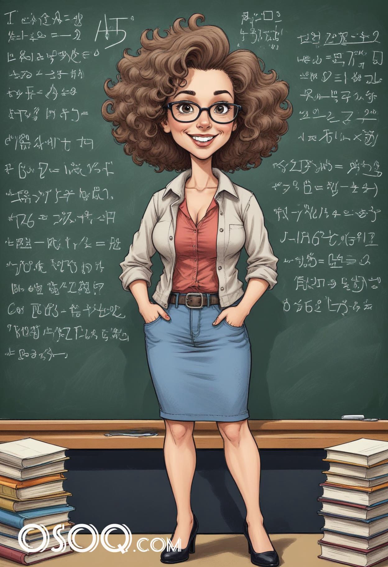 Best teacher cartoon images caricature drawing 01