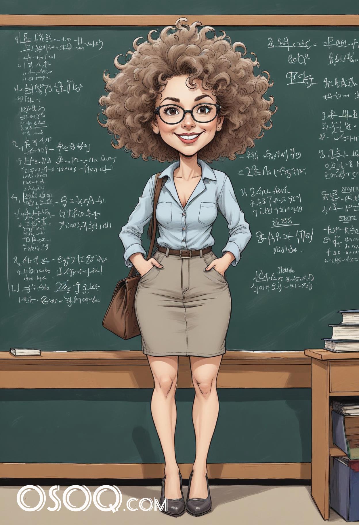 Best teacher cartoon images caricature drawing 02