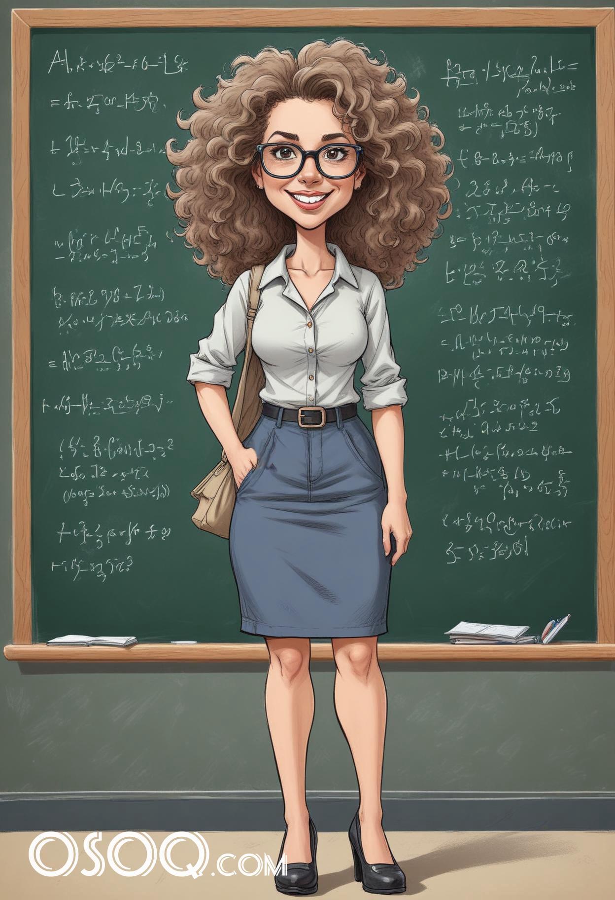 Best teacher cartoon images caricature drawing 03