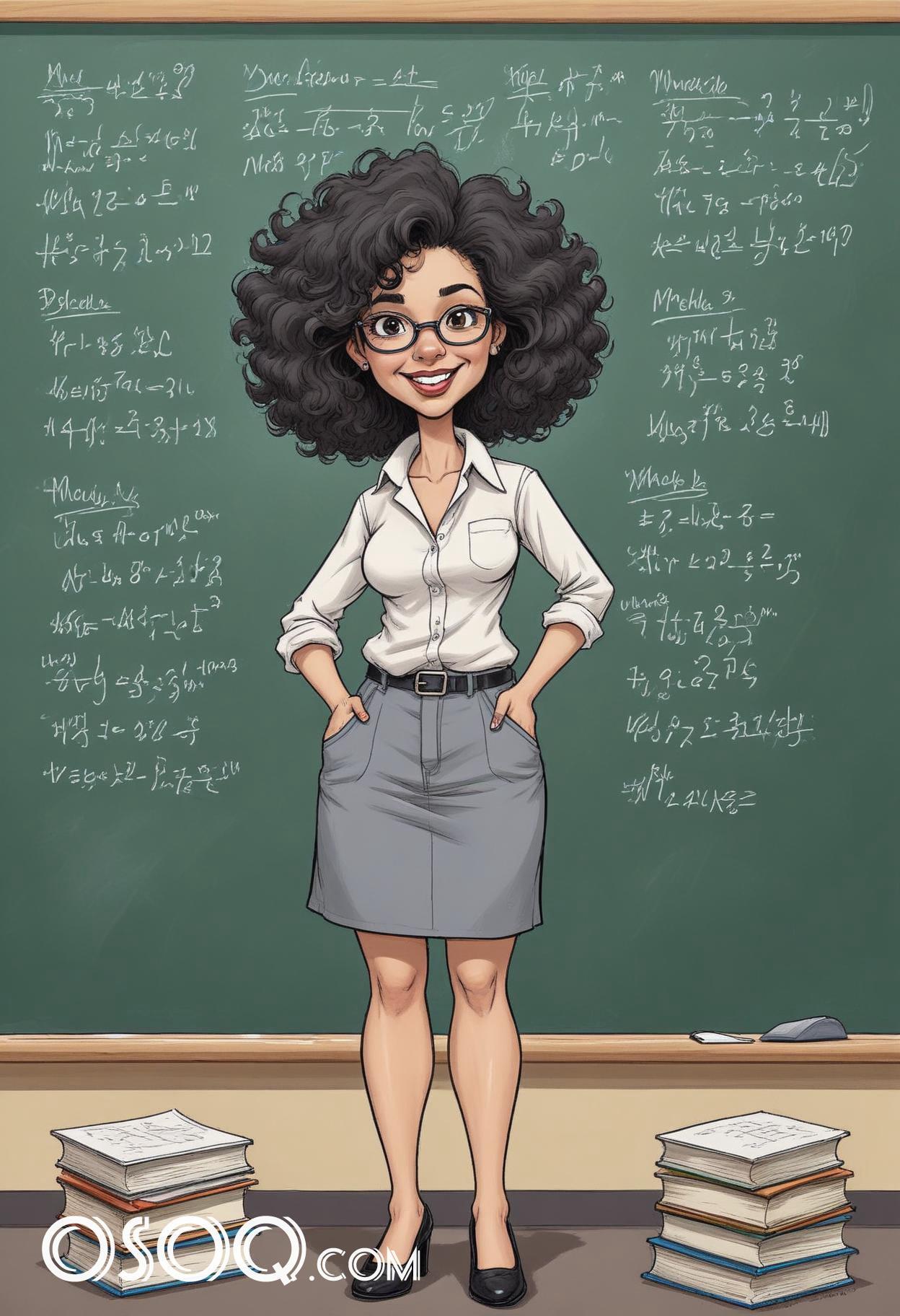 Best teacher cartoon images caricature drawing 05