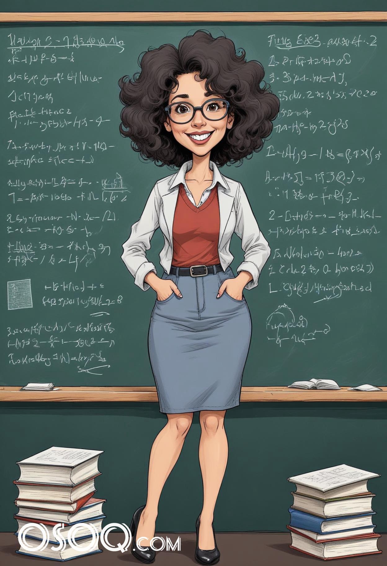 Best teacher cartoon images caricature drawing 06