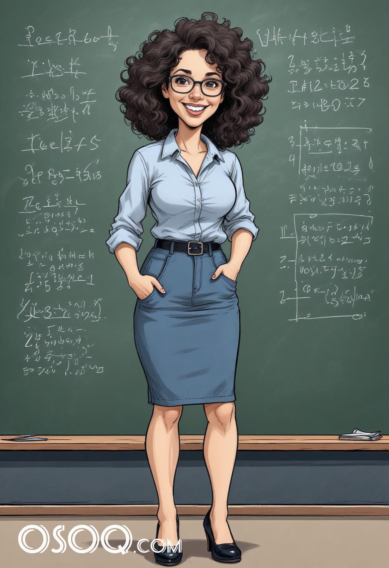 Best teacher cartoon images caricature drawing 07