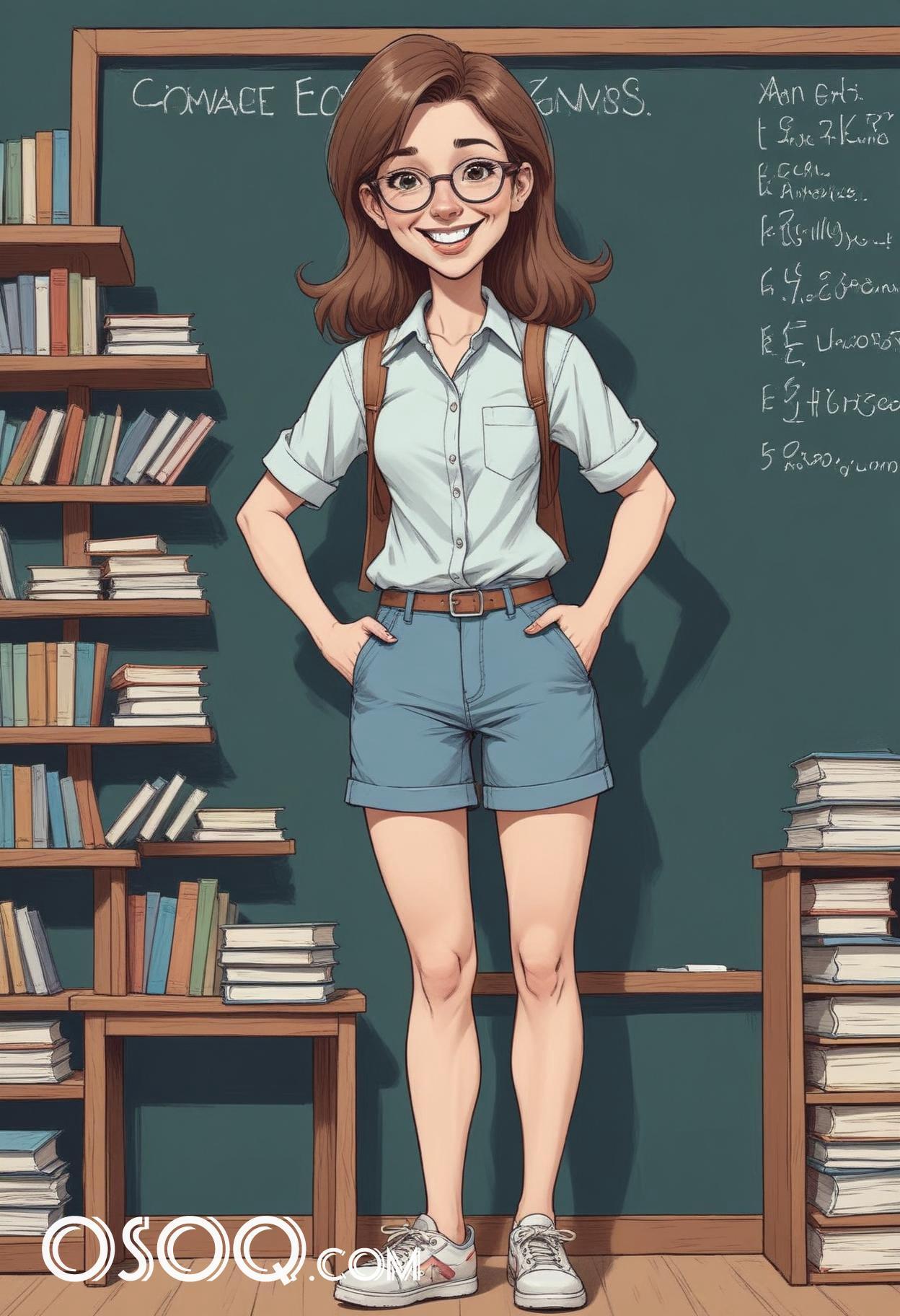 Best teacher cartoon images caricature drawing 08