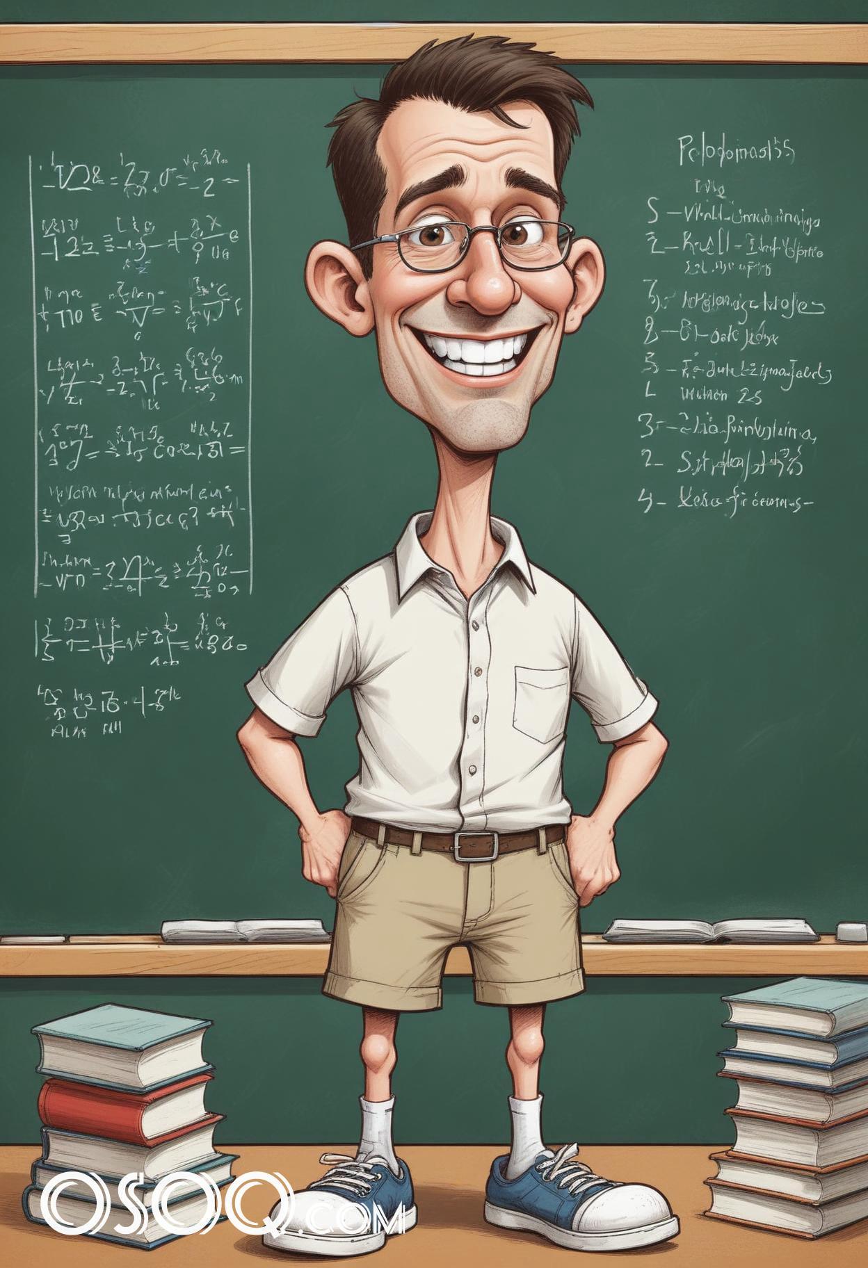 Best teacher cartoon images caricature drawing 14