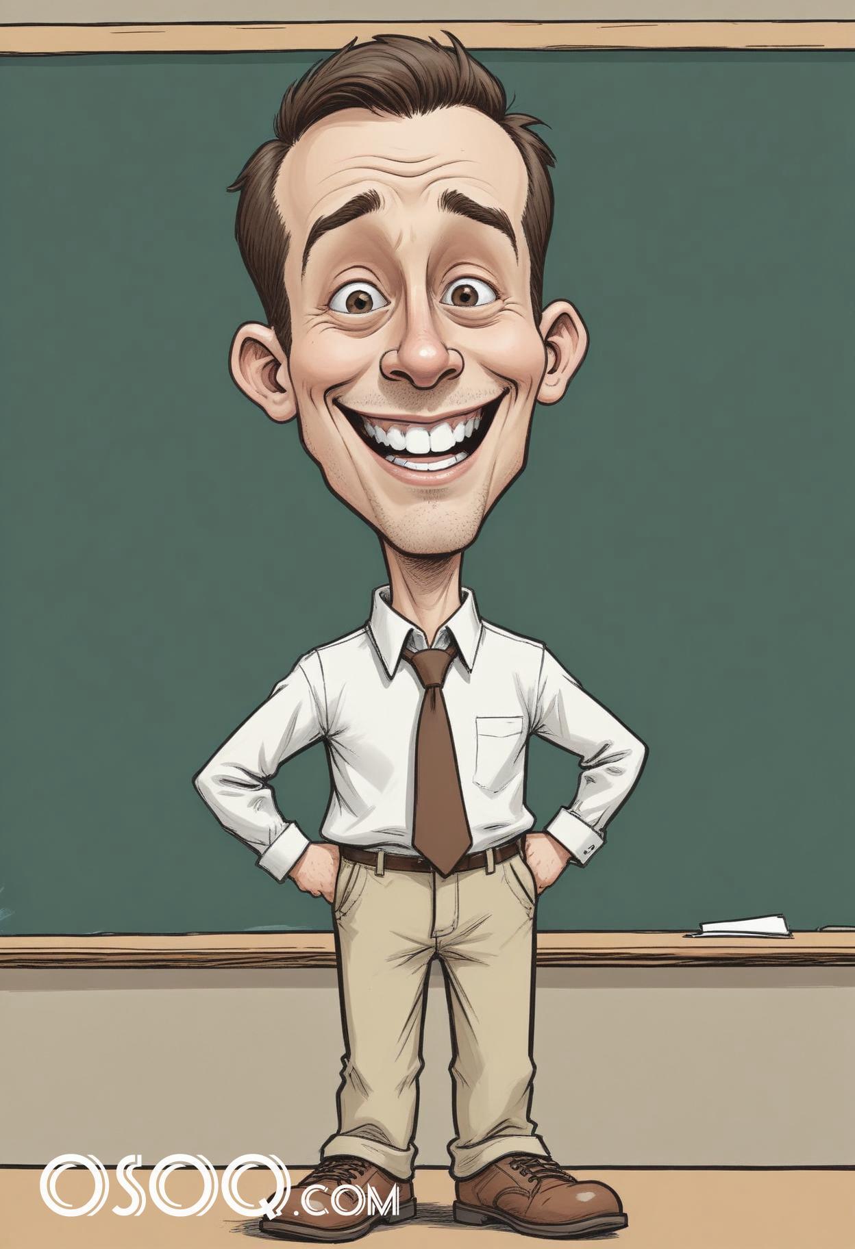 Best teacher cartoon images caricature drawing 15