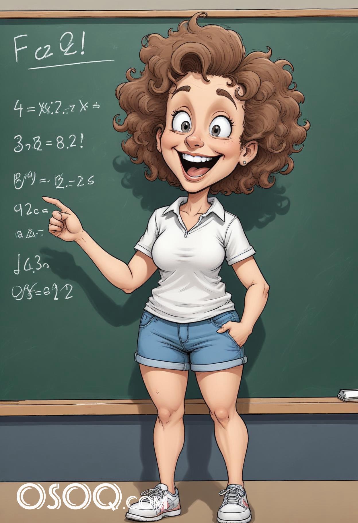 Caricature drawing teacher cute cartoon 03