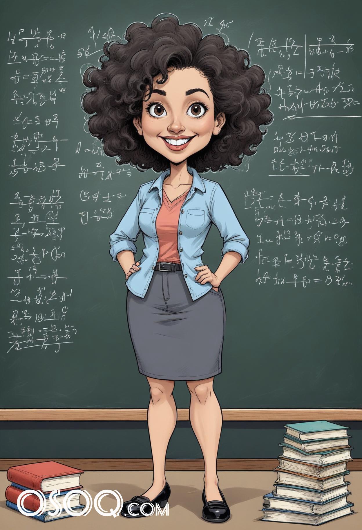 Caricature drawing teacher cute cartoon 05